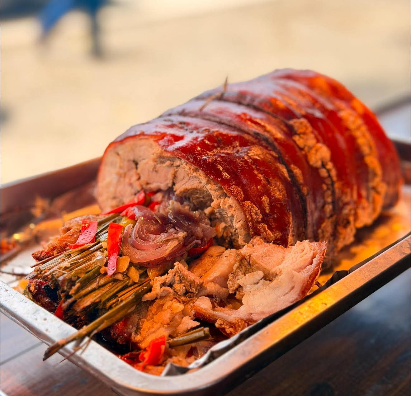 A richly roasted sharing dish prepared at Yaelitos